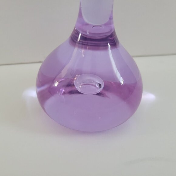Handblown Czech Bohemian Neodymiim Alexandrite Purple Glass Vase Elegant  9" - Picture 7 of 8
